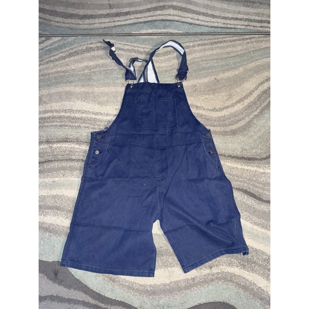 Jeans Navy Blue Denim Shortalls Overalls XL Adjustable Straps Bib Pocket